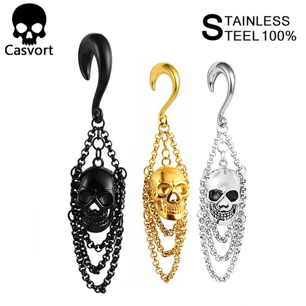 casvort 2pcs halloween skull ear piercing weights stainless steel ear cool style tunnel hangers body jewelry, Slivery;golden
casvort 2pcs halloween skull ear piercing weights stainless steel ear cool style tunnel hangers body jewelry, Slivery;golden