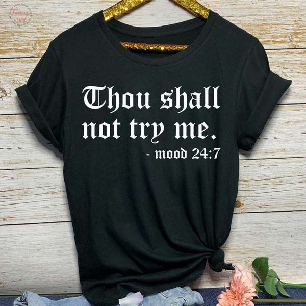 thou shall not try me letter print t shirt women short sleeve o neck loose tshirt 2019 summer women tee shirt, White 
thou shall not try me letter print t shirt women short sleeve o neck loose tshirt 2019 summer women tee shirt, White
