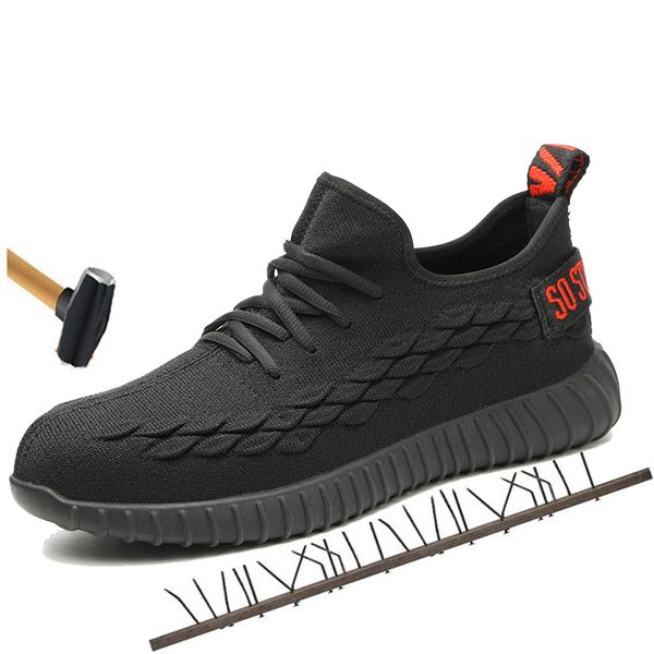 men's safety boots steel toe cap puncture work safety shoes fashion man lightweight sports shoes outdoor breathable sneakers, Black
men's safety boots steel toe cap puncture work safety shoes fashion man lightweight sports shoes outdoor breathable sneakers, Black