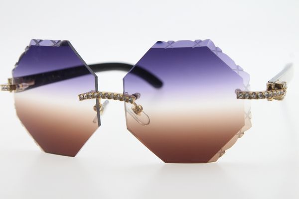 high end brand glasses 4189706 rimless black mix white buffalo horn diamond sunglasses stone glasses carved new, White;black
high end brand glasses 4189706 rimless black mix white buffalo horn diamond sunglasses stone glasses carved new, White;black