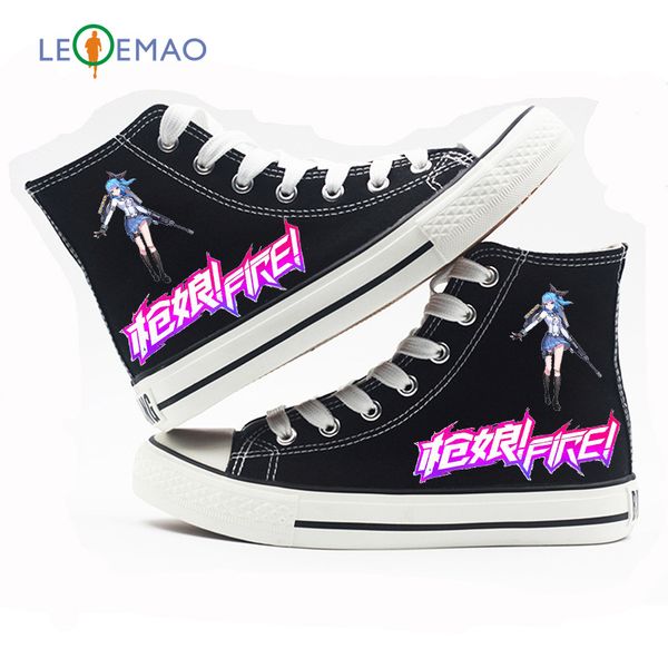 customized cross fire comic canvas shoe high board shoes for students and couples on campus, Black
customized cross fire comic canvas shoe high board shoes for students and couples on campus, Black