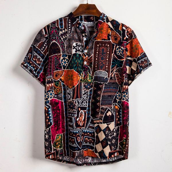 summer men's blouse shirts ethnic short sleeve beach cotton linen printing hawaiian mens clothing vintage men dress shirts, White;black
summer men's blouse shirts ethnic short sleeve beach cotton linen printing hawaiian mens clothing vintage men dress shirts, White;black
