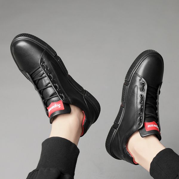 mring2020 new leather men's sneakers british leather casual shoes low-comfortable and lightweight, Black
mring2020 new leather men's sneakers british leather casual shoes low-comfortable and lightweight, Black