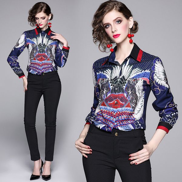 luxury runway spring fall printed shirts women's lapel neck blouses stunning office lady business slim plus size long sleeve shirt, White
luxury runway spring fall printed shirts women's lapel neck blouses stunning office lady business slim plus size long sleeve shirt, White