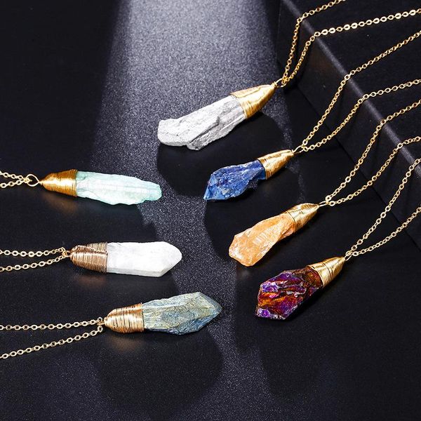 fashion natural stone pendants necklace crystal irregular shape stone necklaces for women diy party jewelry 7 colors wholesale 2020, Silver
fashion natural stone pendants necklace crystal irregular shape stone necklaces for women diy party jewelry 7 colors wholesale 2020, Silver