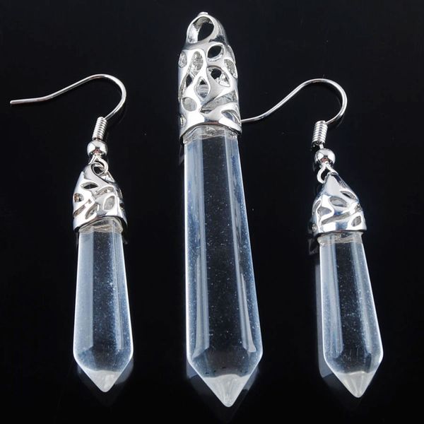 wojiaer set women jewelry natural clear rock gem stone hexagonal pointed reiki chakra beads pendant dangle earrings dq3054, Black
wojiaer set women jewelry natural clear rock gem stone hexagonal pointed reiki chakra beads pendant dangle earrings dq3054, Black
