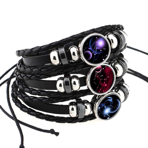 selling hand-woven 12 constellation leather bracelet beaded retro punk diy constellation women men jewelry designer bracelet gift, Golden;silver
selling hand-woven 12 constellation leather bracelet beaded retro punk diy constellation women men jewelry designer bracelet gift, Golden;silver