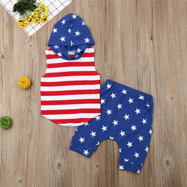 2019 summer 4th july independence day sleeveless hooded shorts 2pcs outfit newborn infant kids baby boy clothes set, White
2019 summer 4th july independence day sleeveless hooded shorts 2pcs outfit newborn infant kids baby boy clothes set, White