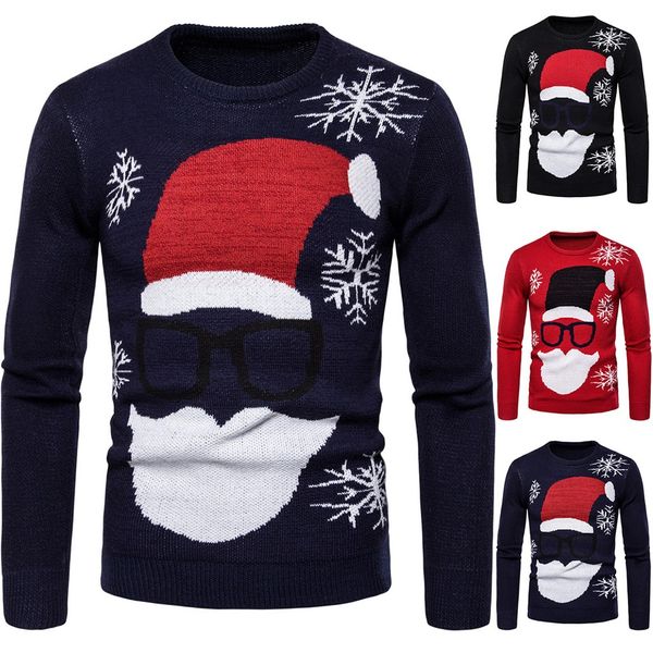 men's new autumn spring fashion christmas long sleeve o-neck sweater, White;black
men's new autumn spring fashion christmas long sleeve o-neck sweater, White;black