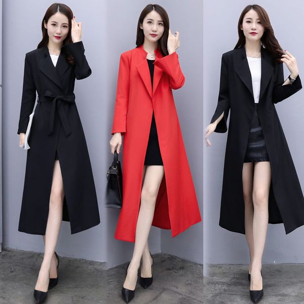 windbreaker 2019 spring and autumn trend simple personality long sleeve red and black slim female long coat bandage outwear f266, Tan;black
windbreaker 2019 spring and autumn trend simple personality long sleeve red and black slim female long coat bandage outwear f266, Tan;black