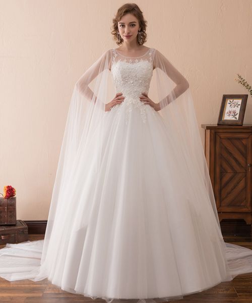 elegant white dresses round collar with appliques and wrap a line tulle long wedding party bride dresses for women wedding dresses
elegant white dresses round collar with appliques and wrap a line tulle long wedding party bride dresses for women wedding dresses