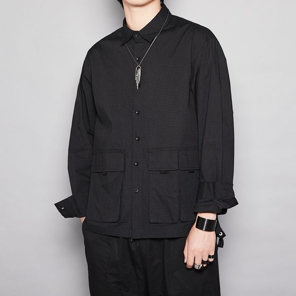 ewq / men's wear black plaid long sleeve shirt for male 2020 spring summer new comfortable double pockets fashionable 9y2032, White;black
ewq / men's wear black plaid long sleeve shirt for male 2020 spring summer new comfortable double pockets fashionable 9y2032, White;black