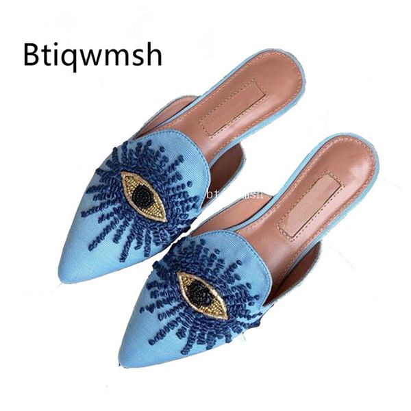 2020 chic design slippers women pointed toe diamond bead flat shoes woman handmade mules, Black
2020 chic design slippers women pointed toe diamond bead flat shoes woman handmade mules, Black