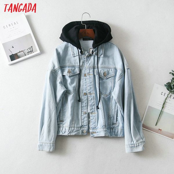 tangada fashion women hooded oversized denim jacket casual style patchwork coat long sleeve pockets high street fn116, Black;brown
tangada fashion women hooded oversized denim jacket casual style patchwork coat long sleeve pockets high street fn116, Black;brown