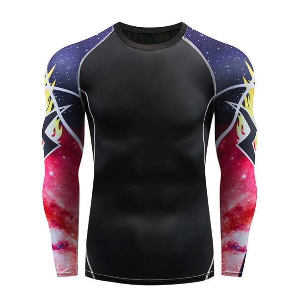 running jerseys men's sports fitness clothes quick-drying moisture wicking outdoor tattooed arm tights t-shirt, Black;blue
running jerseys men's sports fitness clothes quick-drying moisture wicking outdoor tattooed arm tights t-shirt, Black;blue