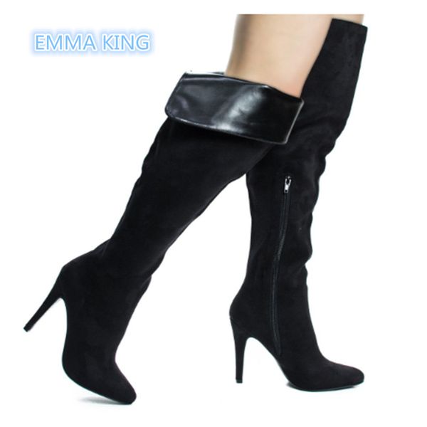 winter suede women thigh high boots pointed toe fashion knight boots stilettos over the knee ladies high heels shoes woman, Black
winter suede women thigh high boots pointed toe fashion knight boots stilettos over the knee ladies high heels shoes woman, Black