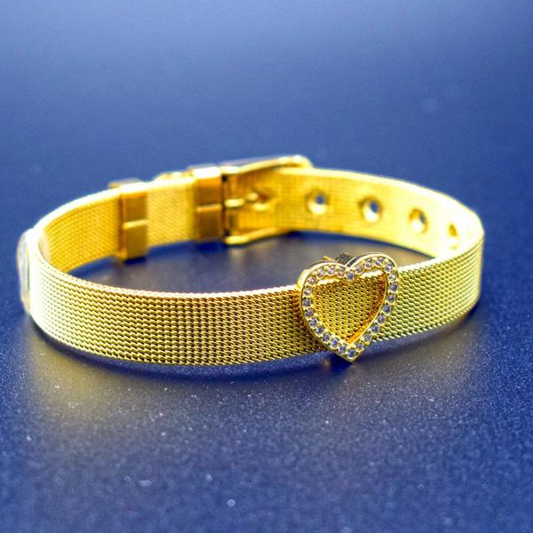 link, chain romantic cubic zirconia heart charm bracelet female stainless steel mesh bracelets & bangles for women lovers jewelry, Black
link, chain romantic cubic zirconia heart charm bracelet female stainless steel mesh bracelets & bangles for women lovers jewelry, Black
