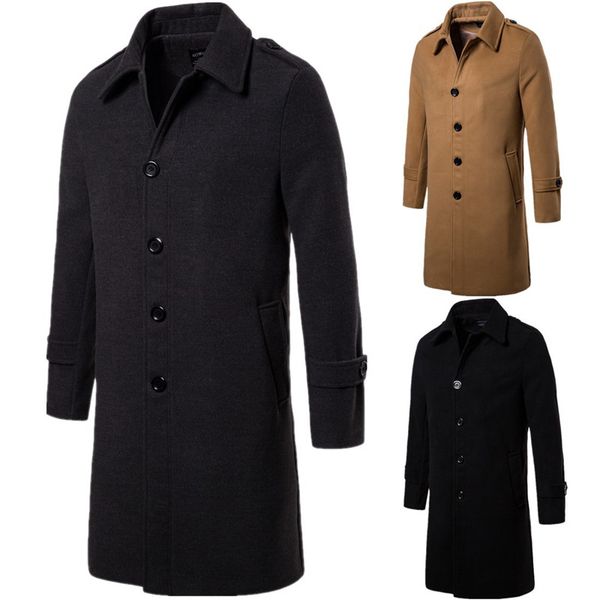 winter mens designer coats fashion casual single breasted medium long lapel neck long blends fashion mens apparel, Black
winter mens designer coats fashion casual single breasted medium long lapel neck long blends fashion mens apparel, Black