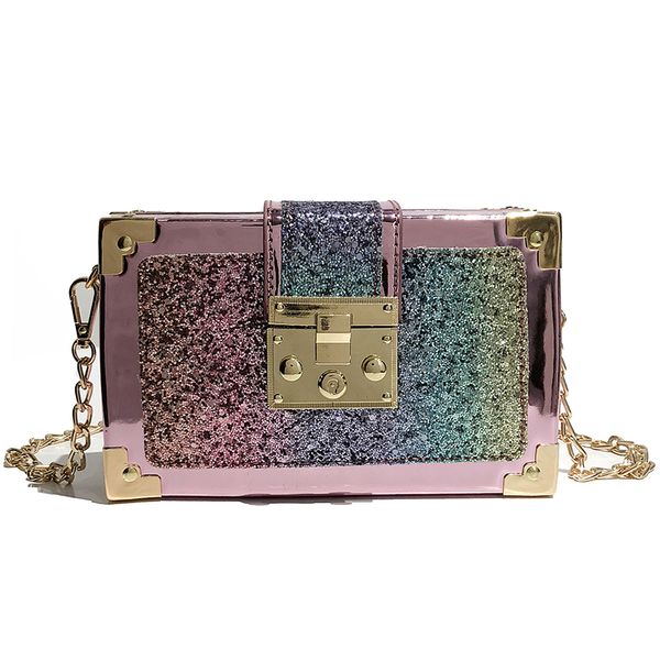 women handbags gradient color sequins box style female party clutch bag shoulder bag chain purse crossbody mini messenger
women handbags gradient color sequins box style female party clutch bag shoulder bag chain purse crossbody mini messenger