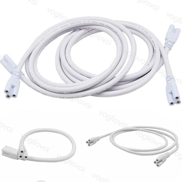 

t5 t8 connector cable extension lamp 20cm 30cm 50cm 100cm cord with 3 pin connectors led tube light cable accessories wire dhl