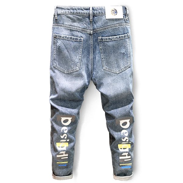 men's jeans blue distressed print fashion loose straight pants korean style wash ripped hole denim
men's jeans blue distressed print fashion loose straight pants korean style wash ripped hole denim