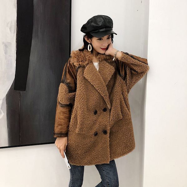 real fur coat streetwear wool jacket autumn winter coat women clothes 2019 korean vintage sheep shearling abrigo mujer 3273, Black
real fur coat streetwear wool jacket autumn winter coat women clothes 2019 korean vintage sheep shearling abrigo mujer 3273, Black