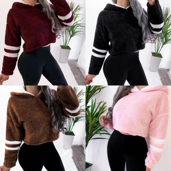 autumn winter 2019 ladies plush solid long sleeve short hoodies fashion splice lacing new womens hoodies sweatshirt, Black
autumn winter 2019 ladies plush solid long sleeve short hoodies fashion splice lacing new womens hoodies sweatshirt, Black