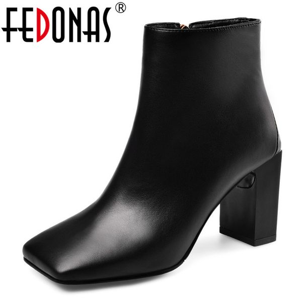 fedonas office ladies shoes genuine leather high heels women ankle boots 2020 autumn winter side zipper basic shoes woman pumps, Black
fedonas office ladies shoes genuine leather high heels women ankle boots 2020 autumn winter side zipper basic shoes woman pumps, Black