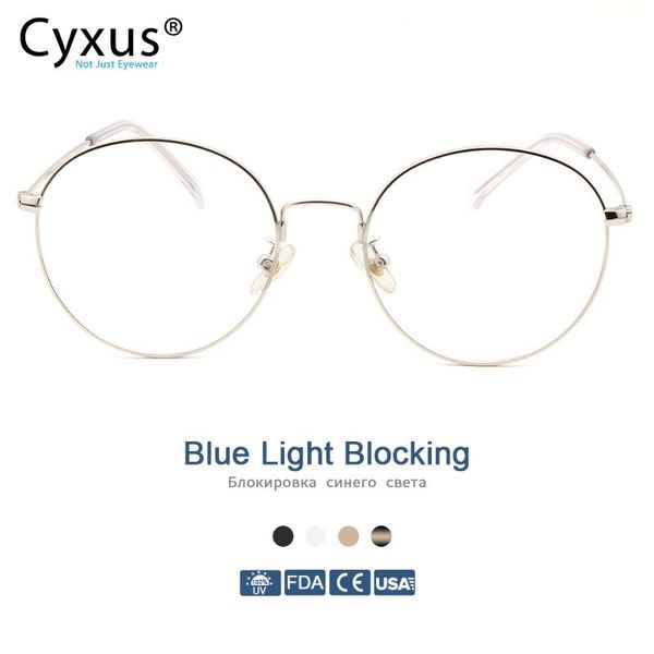 cyxus blue light blocking computer glasses anti eye strain uv protection korean round metal frame gaming men/women eyewear 8090, White;black
cyxus blue light blocking computer glasses anti eye strain uv protection korean round metal frame gaming men/women eyewear 8090, White;black