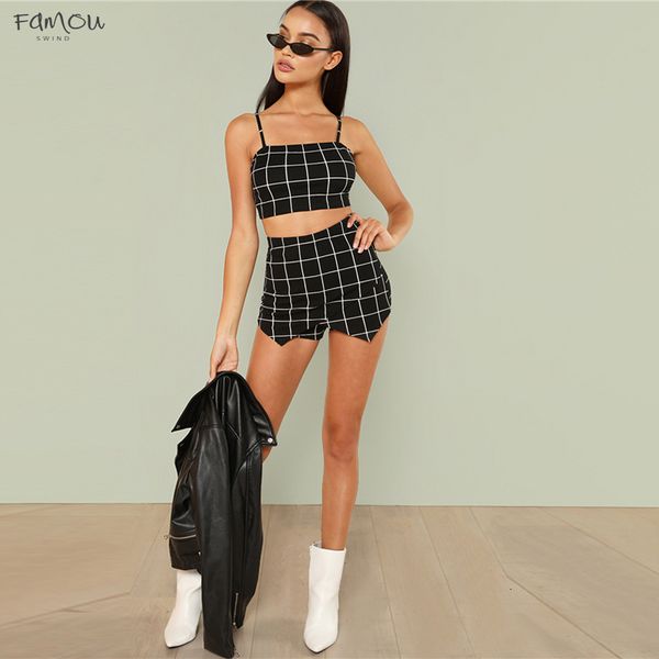 Grid Crop Back Tie Cami Top And Shorts Set Two Summer Spaghetti Strap Clothes Set Stretchy Plaid Piece Set
Grid Crop Back Tie Cami Top And Shorts Set Two Summer Spaghetti Strap Clothes Set Stretchy Plaid Piece Set