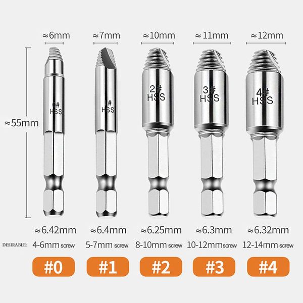 5pcs/set drill bits damaged screw extractor double side drill bits guide out bolt stud stripped screw remover hand tool
5pcs/set drill bits damaged screw extractor double side drill bits guide out bolt stud stripped screw remover hand tool
