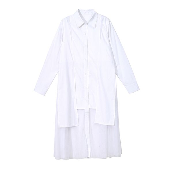 Women Solid Black White Shirt Dress Long Sleeve Long Sleeve Knee Length With Mesh Stitched Female Casual Dresses
Women Solid Black White Shirt Dress Long Sleeve Long Sleeve Knee Length With Mesh Stitched Female Casual Dresses