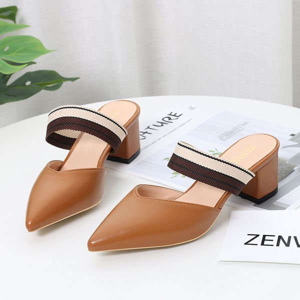 dress shoes zhenhzou 5.5cm pumps summer pointed shallow high-heeled sandals and slippers ladies thick with single, Black
dress shoes zhenhzou 5.5cm pumps summer pointed shallow high-heeled sandals and slippers ladies thick with single, Black