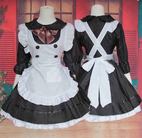 women sweet lolita maid costumes japanese cute cosplay maid uniform dresses for girl, Black;red
women sweet lolita maid costumes japanese cute cosplay maid uniform dresses for girl, Black;red