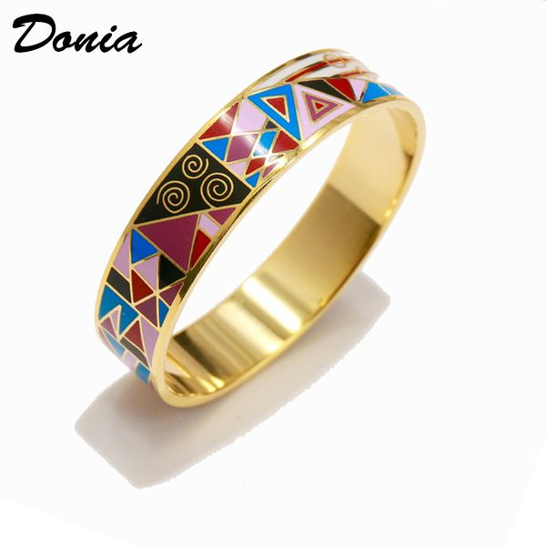 donia jewelry love home colorful enamel gold plating exaggerated titanium steel european and american popular adjustable opening bracelet, Black
donia jewelry love home colorful enamel gold plating exaggerated titanium steel european and american popular adjustable opening bracelet, Black