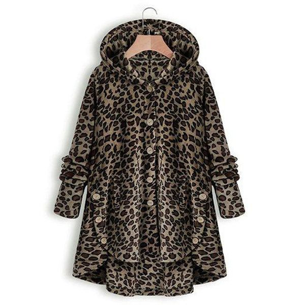 women button leopard coat fleece asymmetrical hem hooded pullover warm sweater veste femme abrigos mujer invierno 2019, Black
women button leopard coat fleece asymmetrical hem hooded pullover warm sweater veste femme abrigos mujer invierno 2019, Black