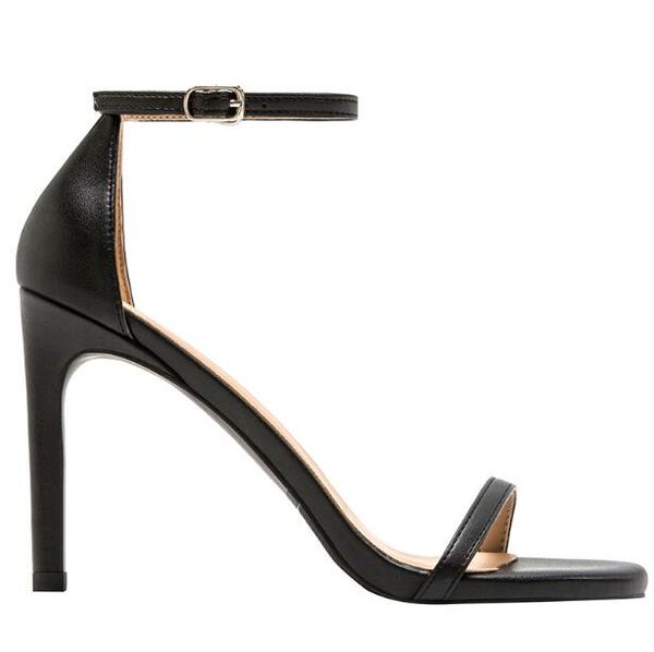new season with box women high heels open toes sandals genuine leather party wedding dress shoes fashion lady stiletto heel, Black 
new season with box women high heels open toes sandals genuine leather party wedding dress shoes fashion lady stiletto heel, Black