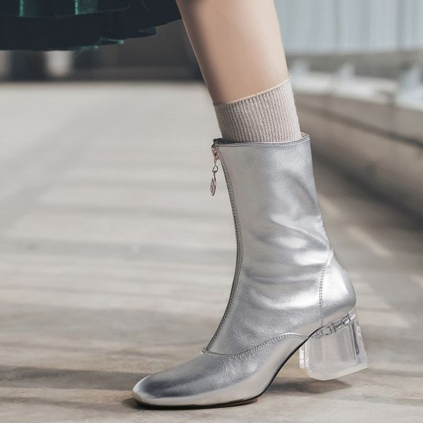 genuine leather mid-calf women boots crystal heels cow leather round toe footwear female boots women girls winter shoes silver, Black
genuine leather mid-calf women boots crystal heels cow leather round toe footwear female boots women girls winter shoes silver, Black