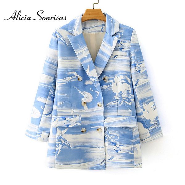women's suits & blazers korean tie dye printed women 2021 double breasted fashion clothing suit jacket female blazer feminino office la, White;black
women's suits & blazers korean tie dye printed women 2021 double breasted fashion clothing suit jacket female blazer feminino office la, White;black