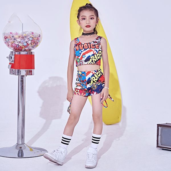 2019 hip hop clothing kids jazz dance child costume fashion print vest shorts coat jacket stage performance dancing outfit f355, Black;red
2019 hip hop clothing kids jazz dance child costume fashion print vest shorts coat jacket stage performance dancing outfit f355, Black;red