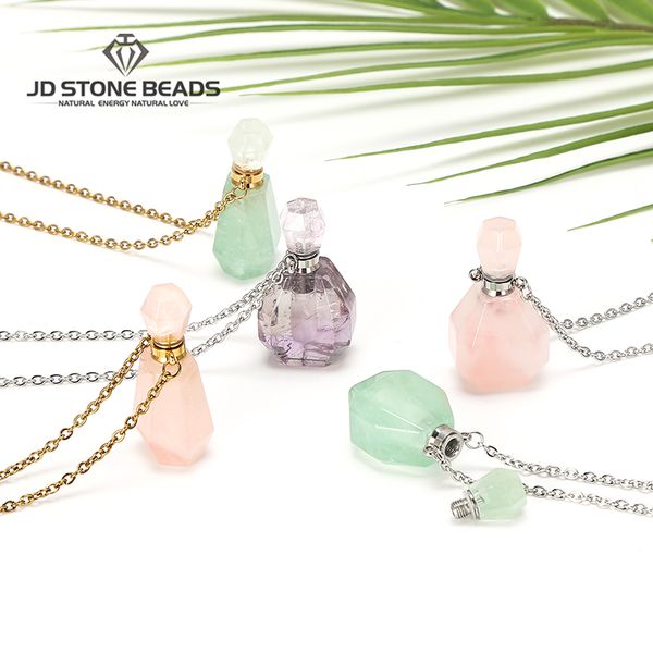 natural gemstone perfume bottle necklace women essential oil diffuser pendant amethysts fluorite jewelry charm, Silver
natural gemstone perfume bottle necklace women essential oil diffuser pendant amethysts fluorite jewelry charm, Silver