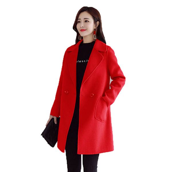 women coats 2019 autumn winter new blended woolen jacket fashion thicken lapel loose coat female leisure hairy outerwear t49, Black
women coats 2019 autumn winter new blended woolen jacket fashion thicken lapel loose coat female leisure hairy outerwear t49, Black