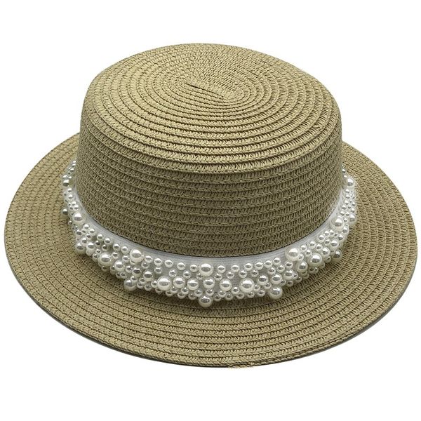 summer flat sun hats for women chapeau feminino straw hat panama style side with pearl beach bucket cap girl e, Blue;gray
summer flat sun hats for women chapeau feminino straw hat panama style side with pearl beach bucket cap girl e, Blue;gray