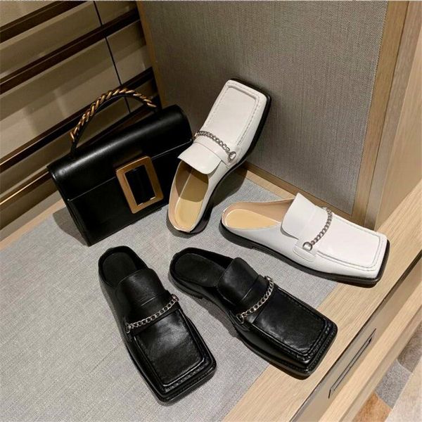 square toe high heels ladies thick heels white black leather high spring and autumn ladies casual slippers
square toe high heels ladies thick heels white black leather high spring and autumn ladies casual slippers