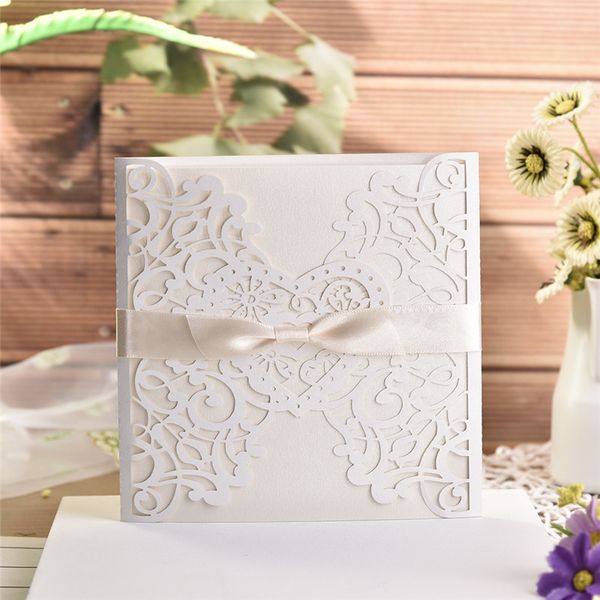 10pcs/lot elegant white square invitation card delicate carved lace wedding invitation cards with bowknots for wedding supplies
10pcs/lot elegant white square invitation card delicate carved lace wedding invitation cards with bowknots for wedding supplies