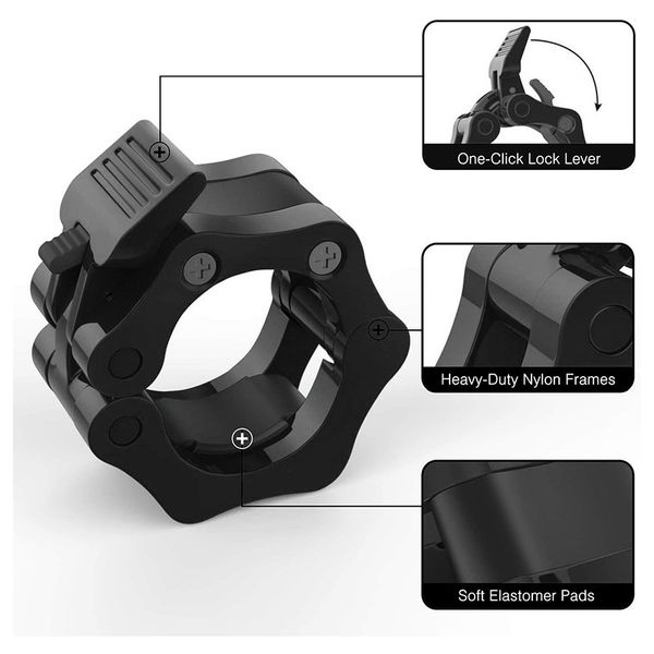 50mm barbell clamps olympic weight bar plate locks collar clips quick release for workout weightlifting fitness training dumbbells
50mm barbell clamps olympic weight bar plate locks collar clips quick release for workout weightlifting fitness training dumbbells
