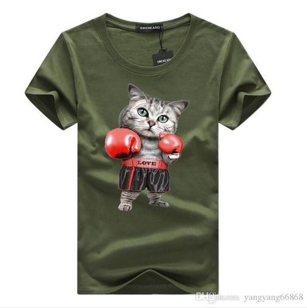 men's boxing cat t-shirt tee shirt homme 2018 summer new short sleeve men t shirts male shirts camiseta t shirt homme, White;black
men's boxing cat t-shirt tee shirt homme 2018 summer new short sleeve men t shirts male shirts camiseta t shirt homme, White;black