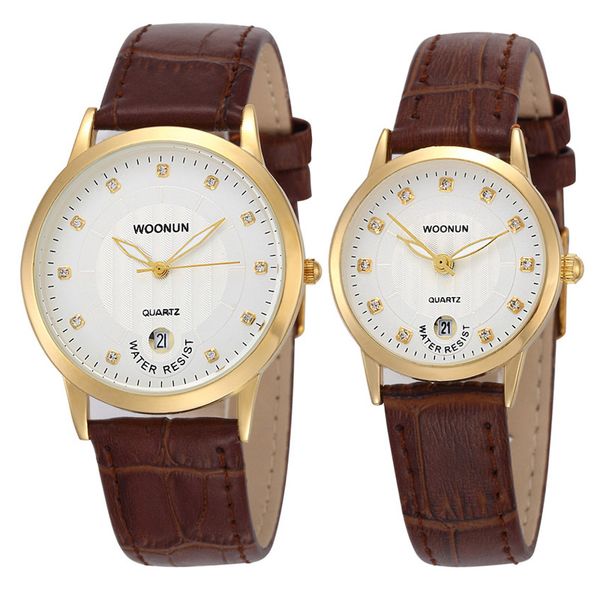 woonun pair couple watches for lovers leather strap quartz-watches men women fashion rhinestone diamond watch, Slivery;brown
woonun pair couple watches for lovers leather strap quartz-watches men women fashion rhinestone diamond watch, Slivery;brown
