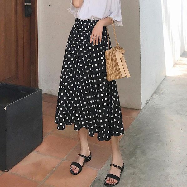 polka dot print casual fresh loose basic simple sweet 2020 summer high waist female women new arrival a-line skirts, Black
polka dot print casual fresh loose basic simple sweet 2020 summer high waist female women new arrival a-line skirts, Black