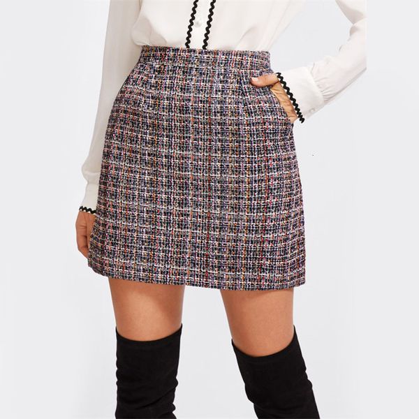 designer women skirts zip back tweed skirt women 2019 new arrival multi plaid cute bottoms for ladies a line short skirt, Black
designer women skirts zip back tweed skirt women 2019 new arrival multi plaid cute bottoms for ladies a line short skirt, Black